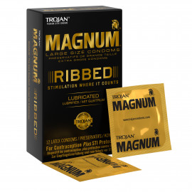 Trojan Magnum Ribbed 12 pack