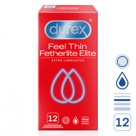 Durex Feel Thin Fetherlite Elite Extra Lubricated 12 pack