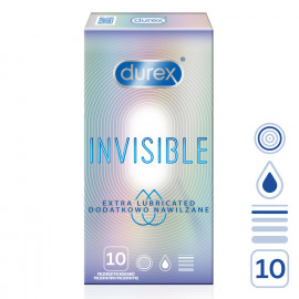 Durex Invisible Extra Lubricated 10 pack