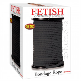 Fetish Fantasy Japanese Silk Rope - Bondážní lano Černá 61m