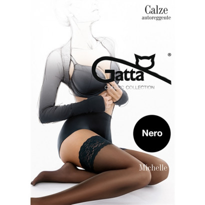 Gatta Michelle 01 - Samodržící punčochy Nero Černá