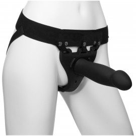 Doc Johnson Body Extensions Be Risqué Hollow Silicone Strap-On Set with Rechargable Vibrating Harness