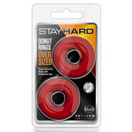 Blush Stay Hard Donut Rings Oversized Red