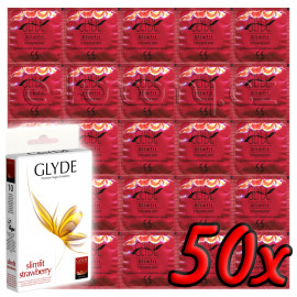 Glyde Slimfit Strawberry - Premium Vegan Condoms 50 pack