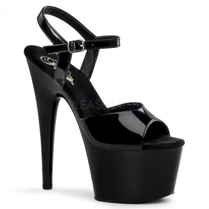 Pleaser Adore-709 - Women's Sandals Black Lacquered