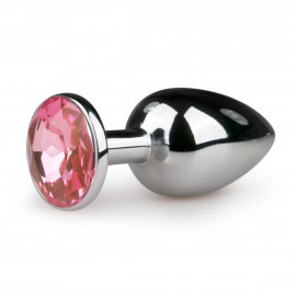 Easytoys Metal Butt Plug 124PNK Anal Jewelry Silver/Pink