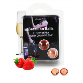 Secret Play Brazilian Balls Strawberries Champagne 2 pack