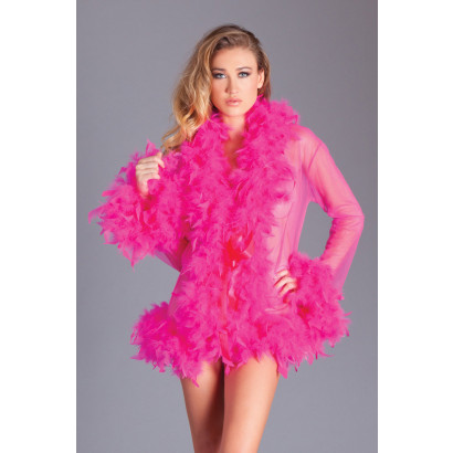 Be Wicked Kimono with Feathers Pink