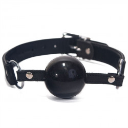 Devil Sticks Silicone Ball Gag - Silikónový kolík s koženým remienkom Čierna