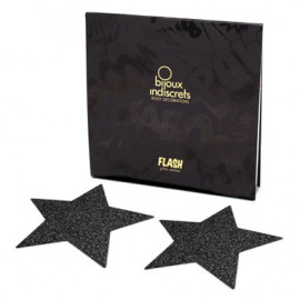 Bijoux Indiscrets Flash Star Čierna - Ozdoby na bradavky