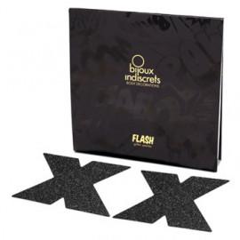 Bijoux Indiscrets Flash Cross Čierna - Ozdoby na bradavky