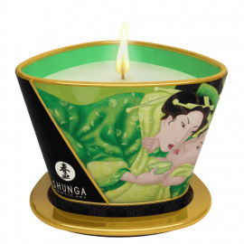 Shunga Libido Massage Candle Exotic Green Tea - Masážna sviečka 170ml