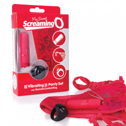 The Screaming O Remote Control Panty Vibe Red - Vibračné tangá na diaľkové ovládanie Červená