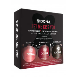 Dona Let Me Kiss You Massage Giftset - Ajándék szett masszázsolajokból 3 db