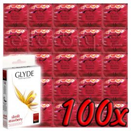 Glyde Slimfit Strawberry - Premium Vegan Condoms 100 pack