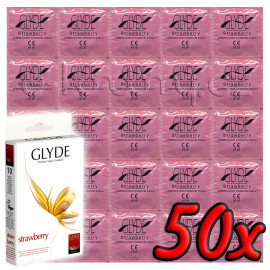 Glyde Strawberry - Premium Vegan Condoms 50 pack